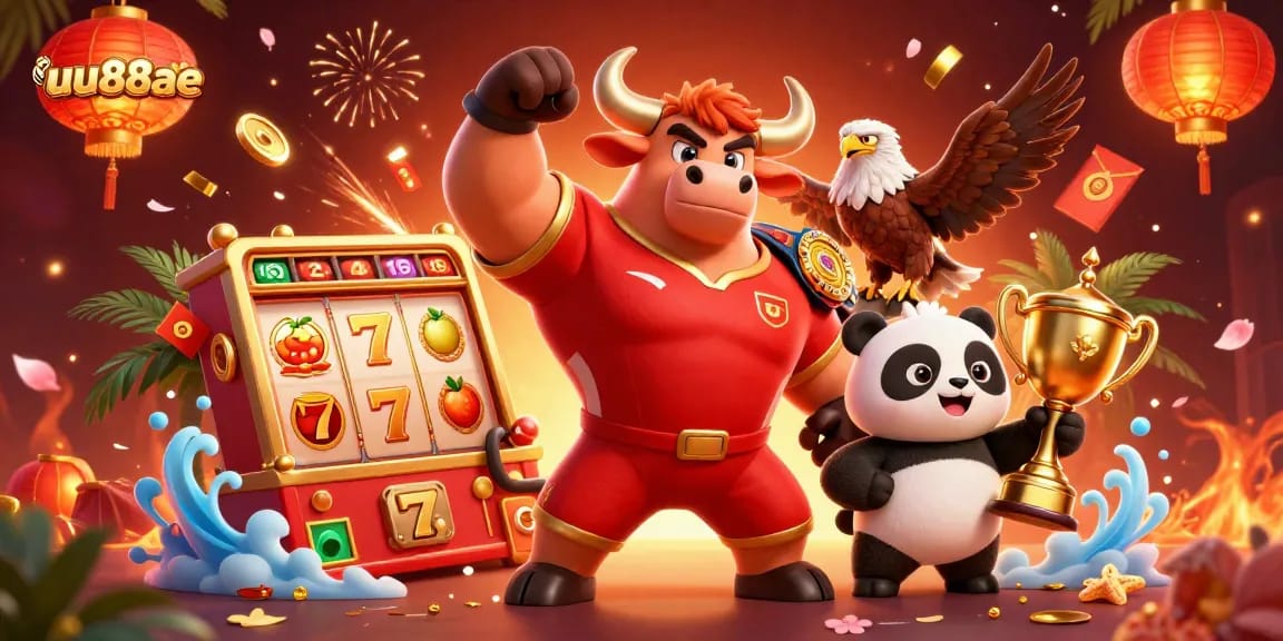 Spin the reels with uu88ae in an exhilarating 3D casino scene showcasing vibrant characters and elements.