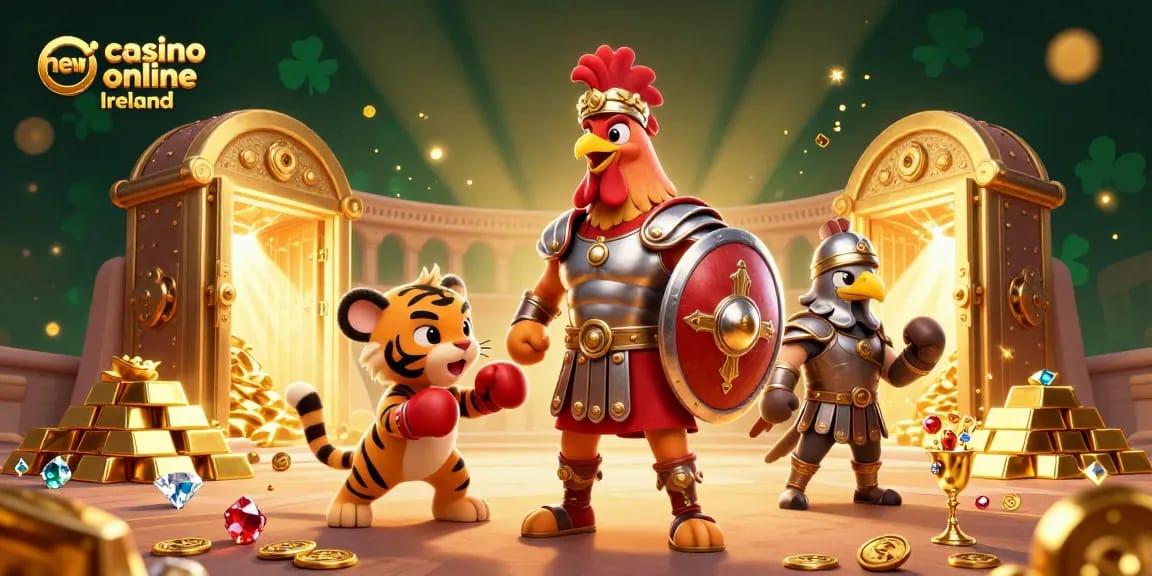 Experience the thrill at new casino online Ireland, featuring vibrant characters, gold treasures, and action-packed elements.