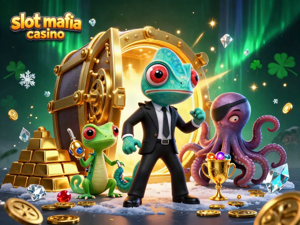 Spin and win at slot mafia casino with colorful characters and exciting casino elements.