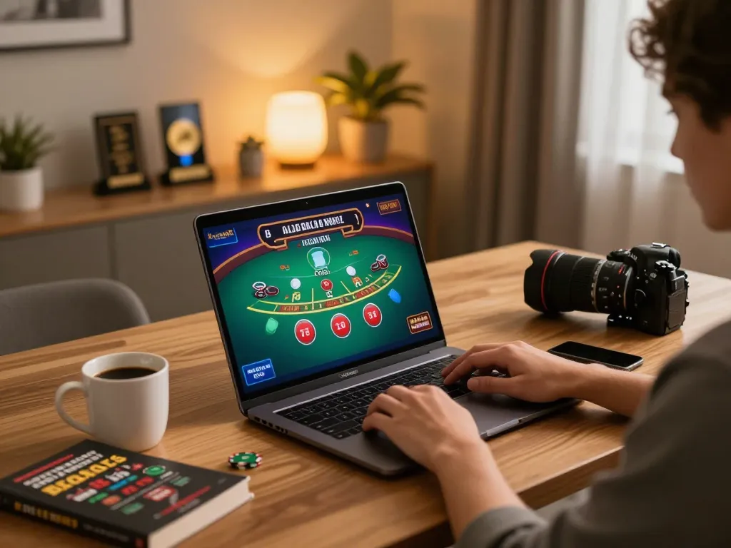 Engaging scene of a player using KP88 to enjoy an online casino game with strategic elements visible.