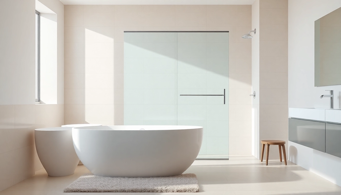 Elegant shower screen sliding door enhancing a modern bathroom's design.