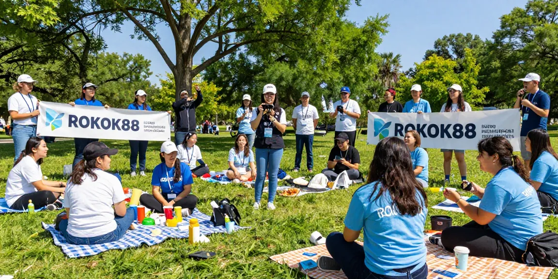 Dynamic community gathering for the ROKOK88 campaign, showcasing support and engagement.