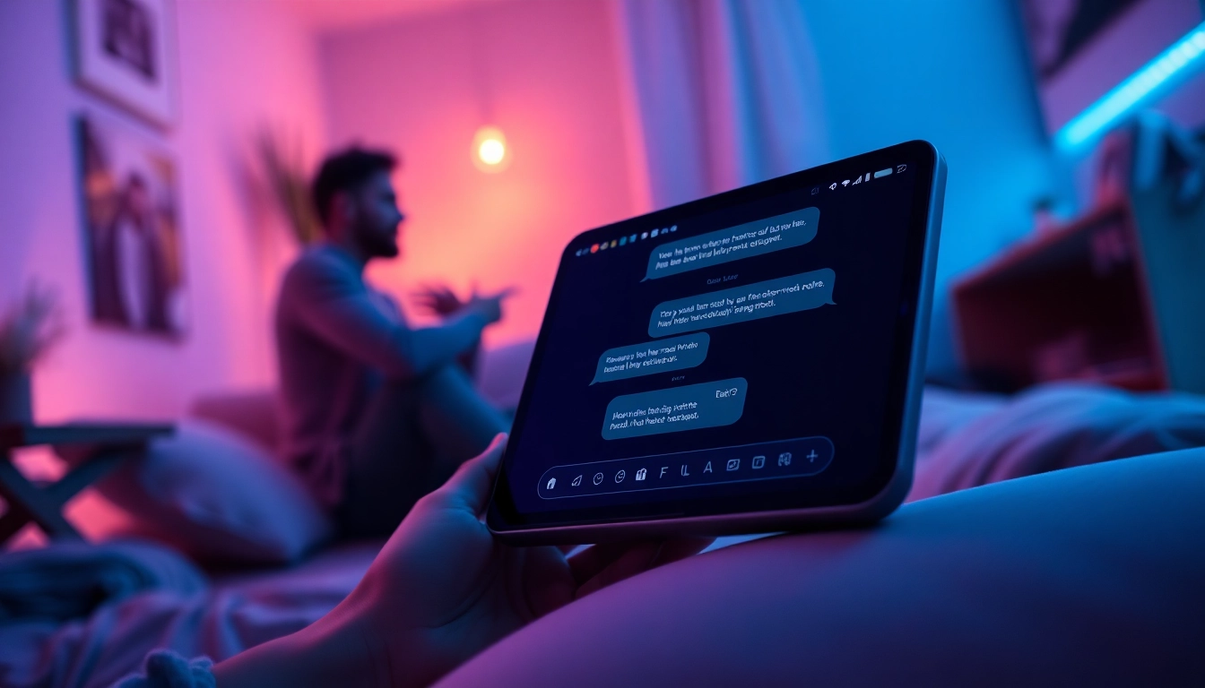 Engaging interactive AI chatbot for sex AI chat in a cozy, inviting setting.