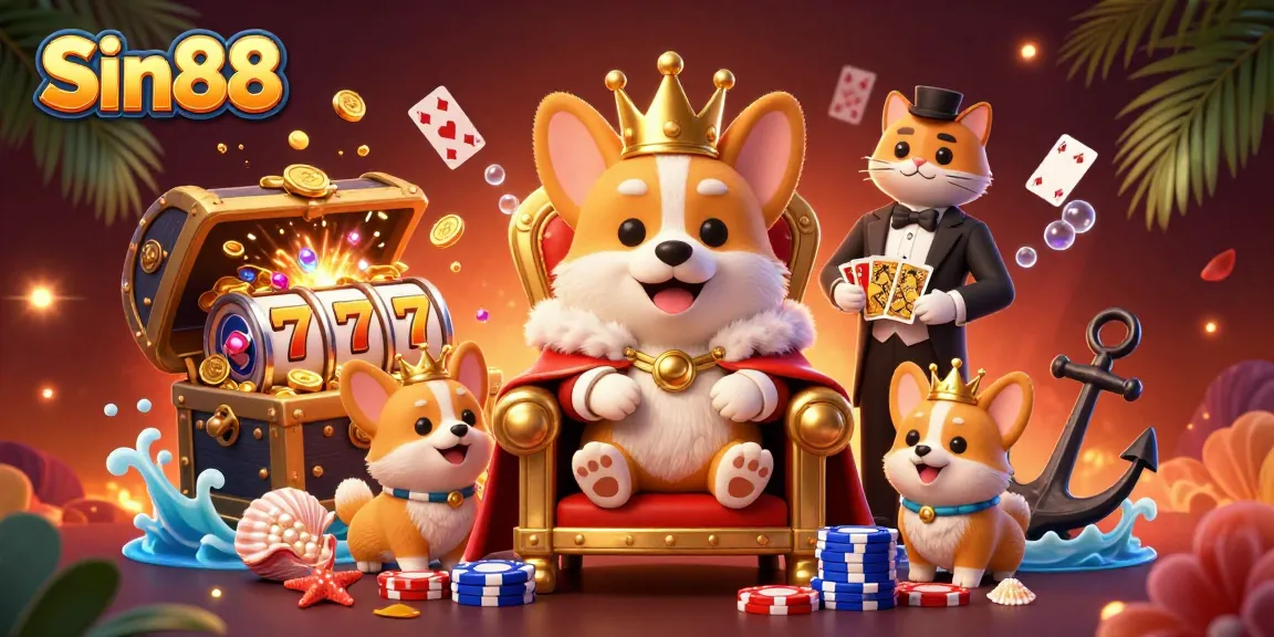 Experience thrilling wins at Sin88 with vibrant slots, golden treasures, and playful characters.